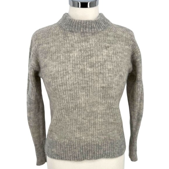 Everlane  Alpaca Wool Blend Mock Neck Sweater Gray Size XS - Picture 1 of 8